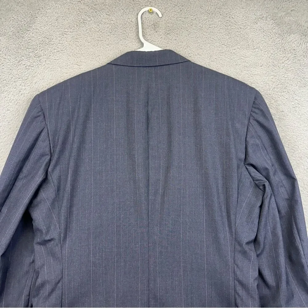 Holland & Sherry Savile Row Blazer Mens 42R Blue Bespoke Vintage USA Made Wool